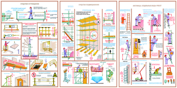 ПС19 Безопасность работ на высоте (ламинированная бумага, А2, 3 листа) - Плакаты - Строительство - Магазин охраны труда и техники безопасности stroiplakat.ru